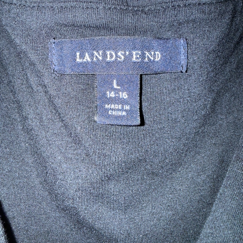 Lands' End Classic Fit and Flare Black Midi Dress - Picture 5 of 5